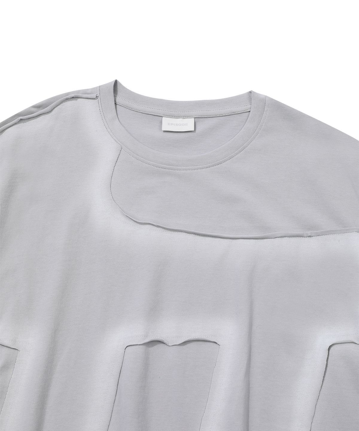 에피소드 언타이틀(EPISODE UNTITLED) APPLIQUE PAINTING T-SHIRT_LIGHT GRAY