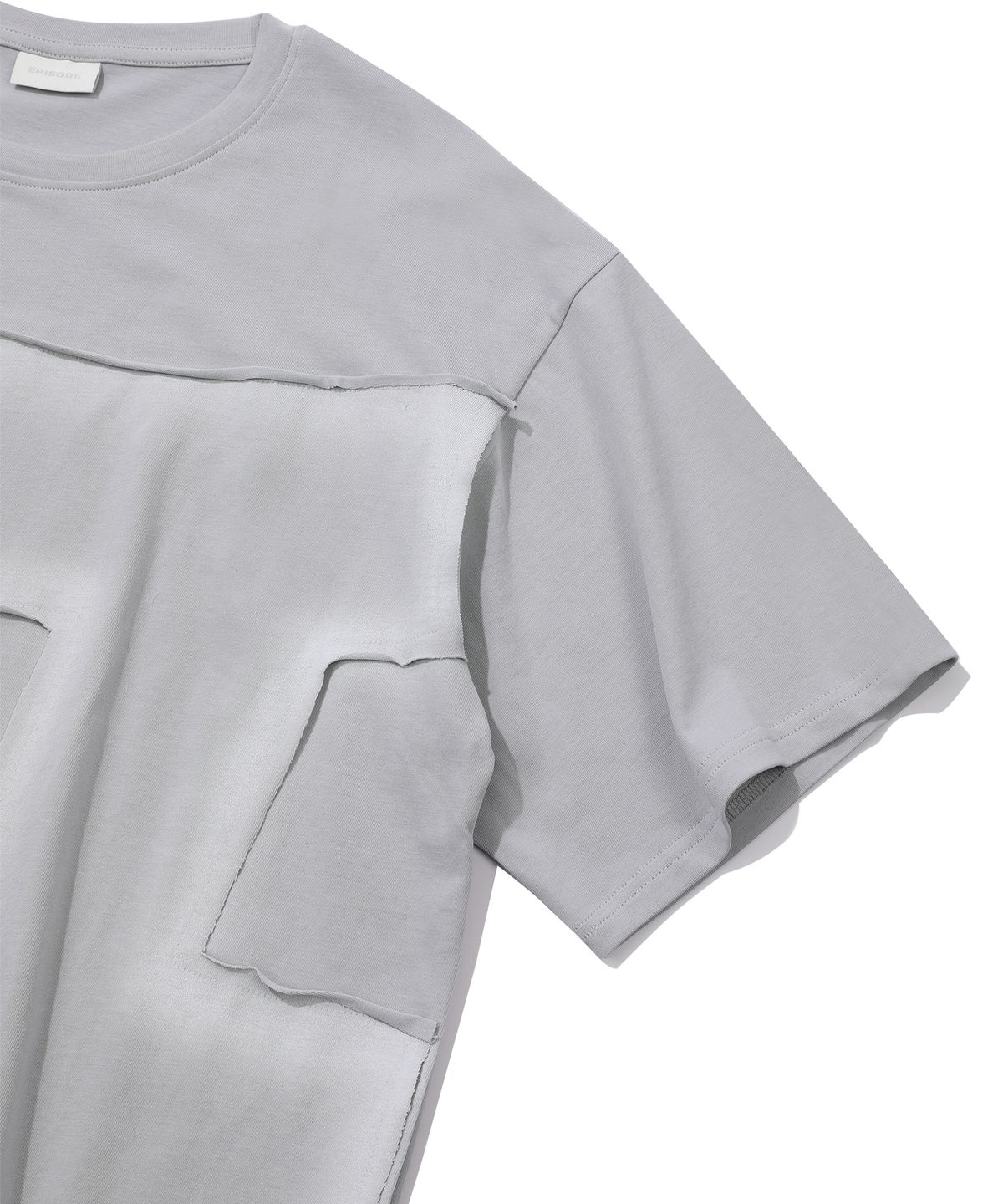에피소드 언타이틀(EPISODE UNTITLED) APPLIQUE PAINTING T-SHIRT_LIGHT GRAY