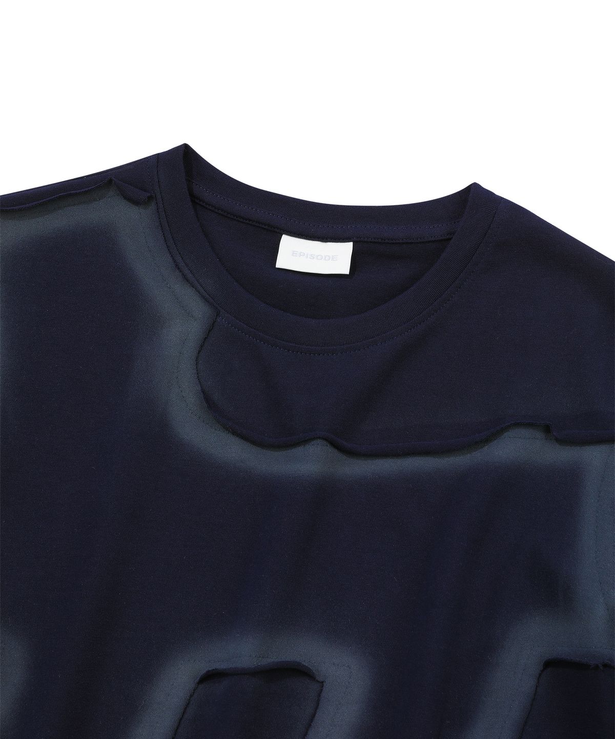 에피소드 언타이틀(EPISODE UNTITLED) APPLIQUE PAINTING T-SHIRT_NAVY
