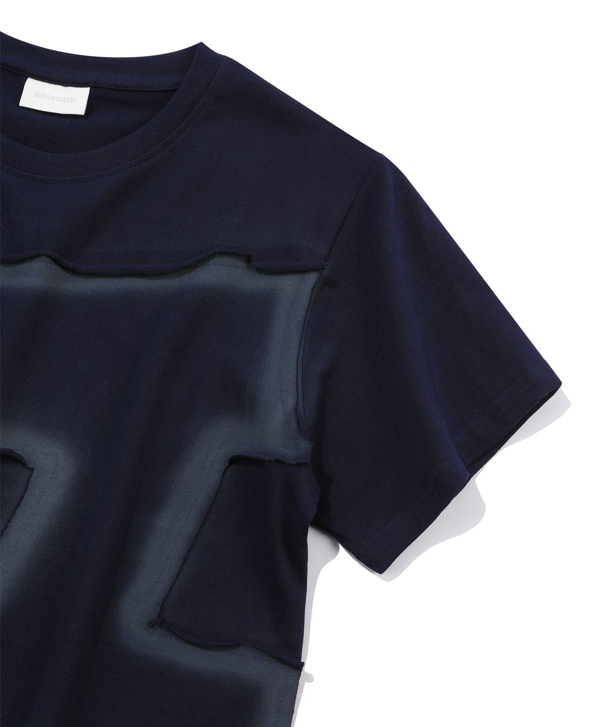 에피소드 언타이틀(EPISODE UNTITLED) APPLIQUE PAINTING T-SHIRT_NAVY