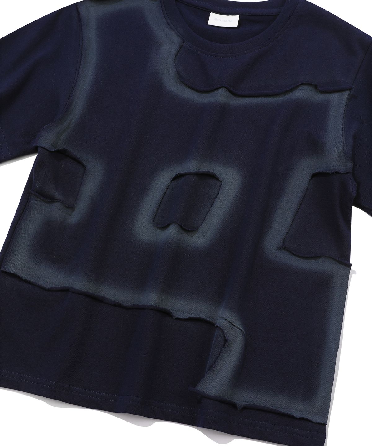 에피소드 언타이틀(EPISODE UNTITLED) APPLIQUE PAINTING T-SHIRT_NAVY