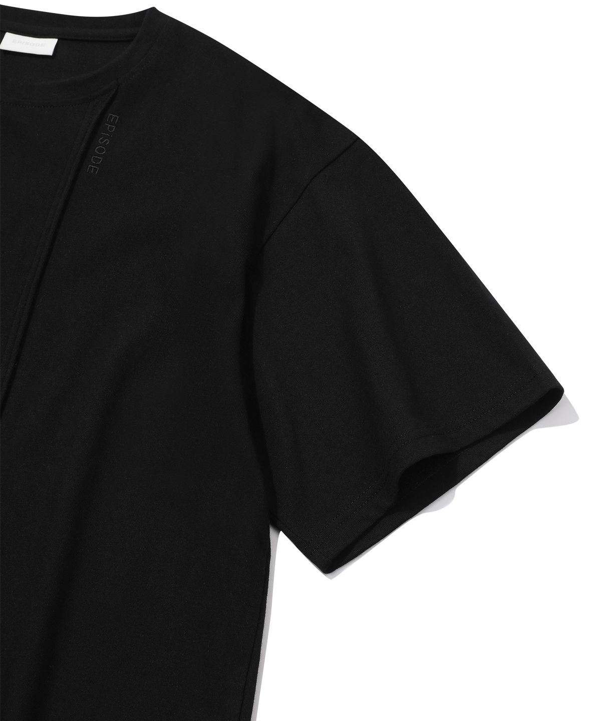 에피소드 언타이틀(EPISODE UNTITLED) NEEDLEPOINT & PATCH T-SHIRT_BLACK