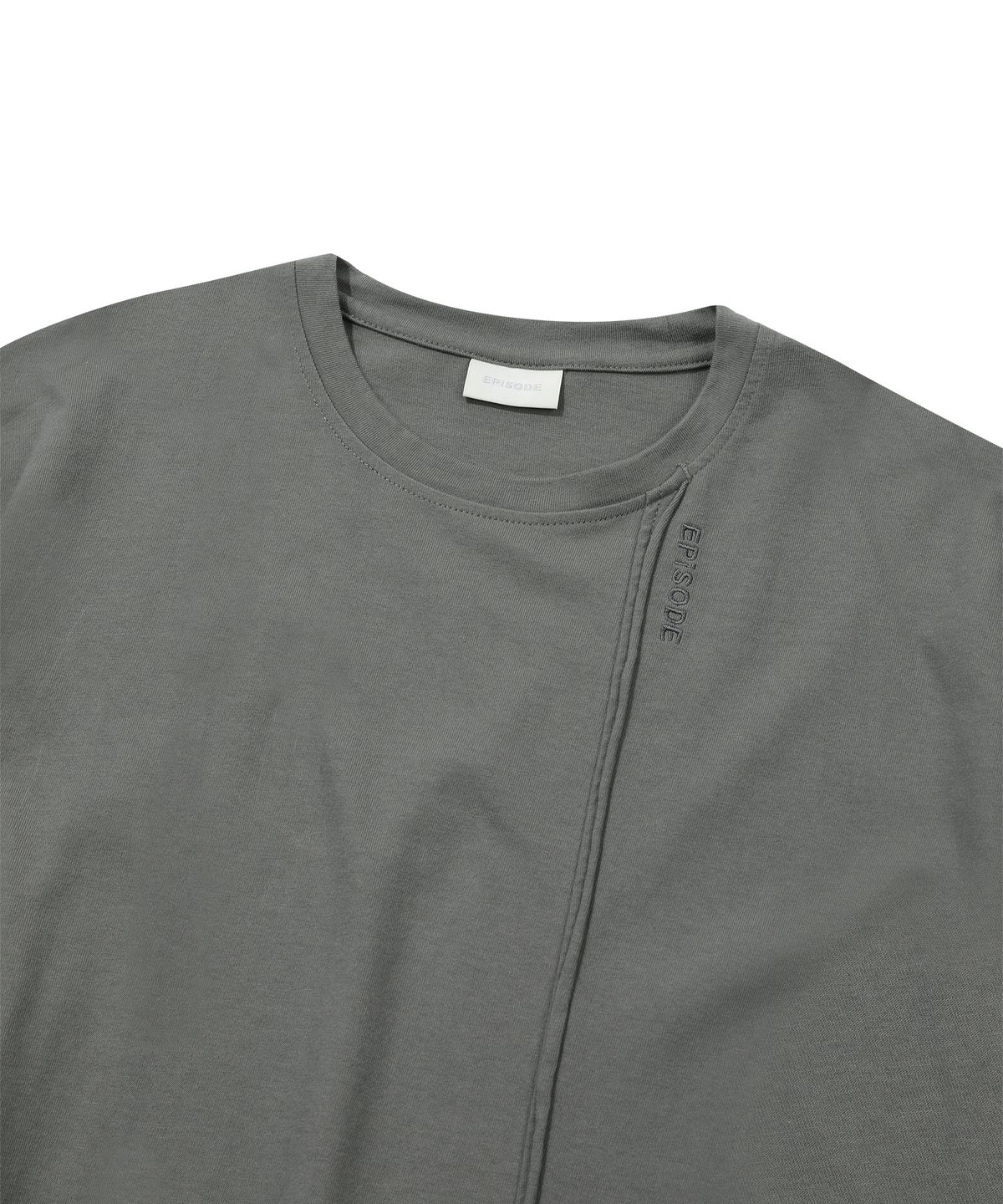 에피소드 언타이틀(EPISODE UNTITLED) NEEDLEPOINT & PATCH T-SHIRT_STONE