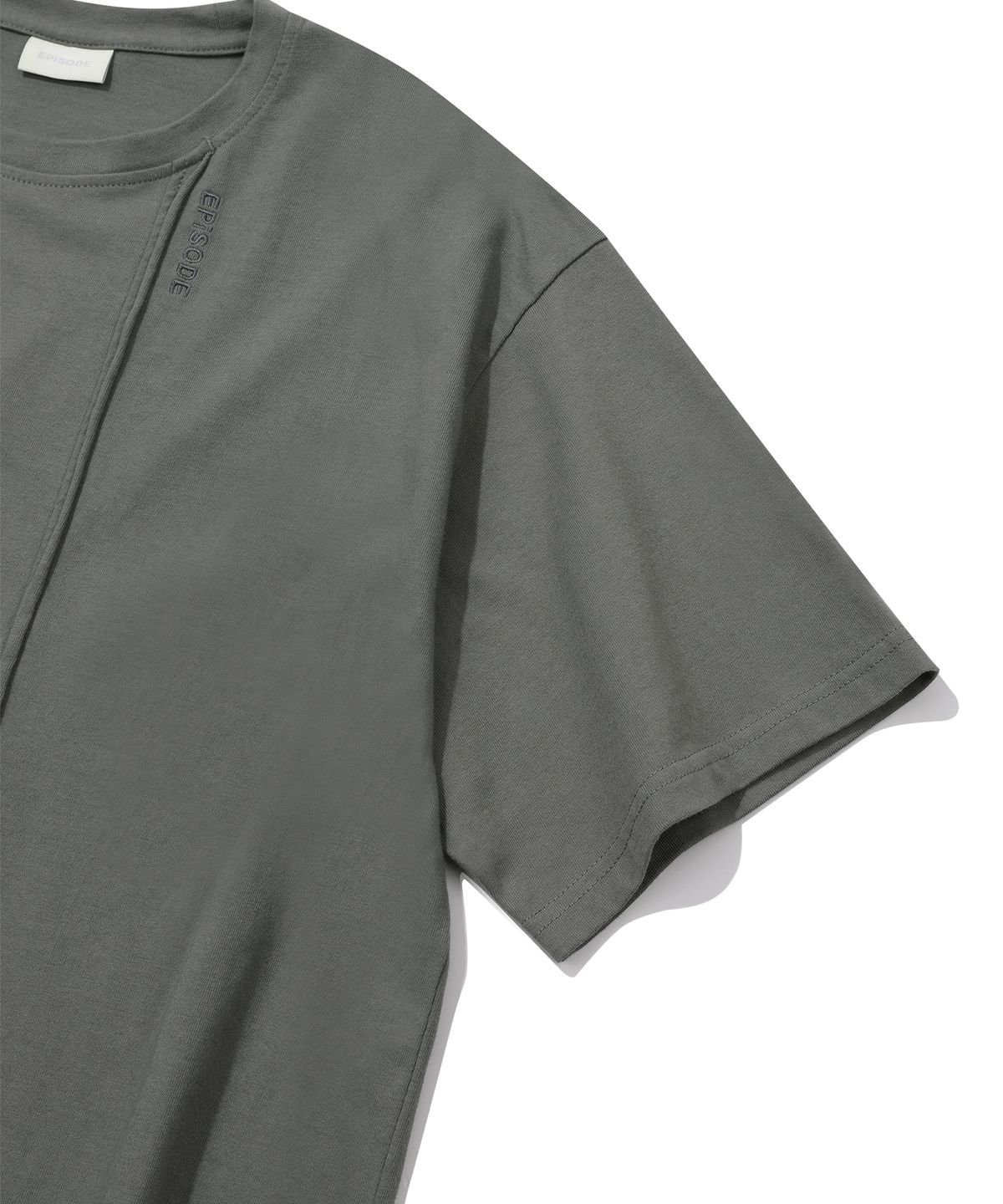 에피소드 언타이틀(EPISODE UNTITLED) NEEDLEPOINT & PATCH T-SHIRT_STONE