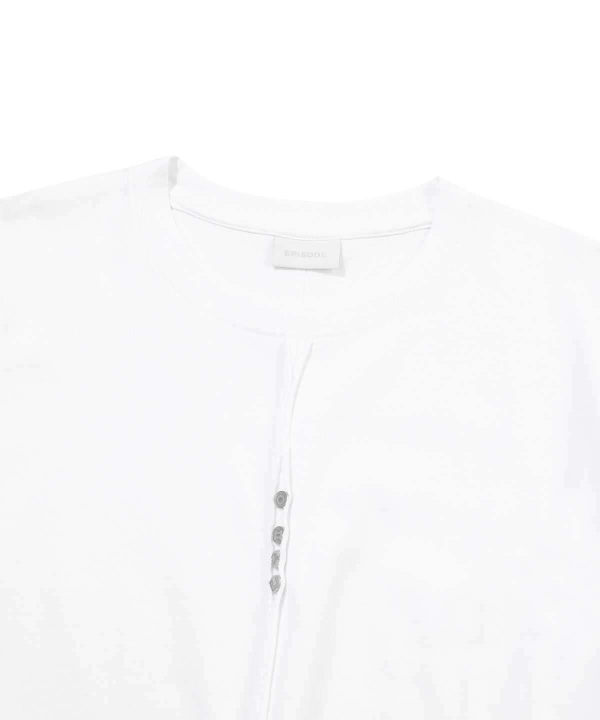 에피소드 언타이틀(EPISODE UNTITLED) POINT SNAP OPEN CUT  T-SHIRT_WHITE