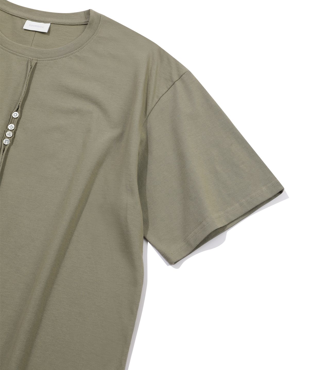 에피소드 언타이틀(EPISODE UNTITLED) POINT SNAP OPEN CUT  T-SHIRT_OLIVE