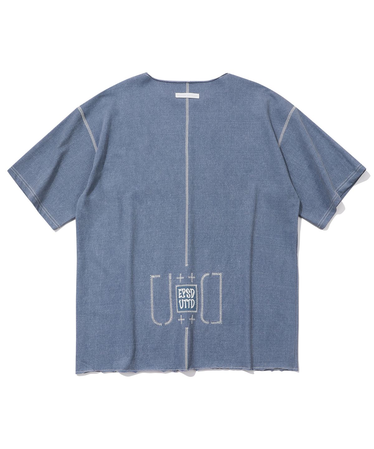 에피소드 언타이틀(EPISODE UNTITLED) PATCH NEEDLE STITCH T-SHIRT_BLUE
