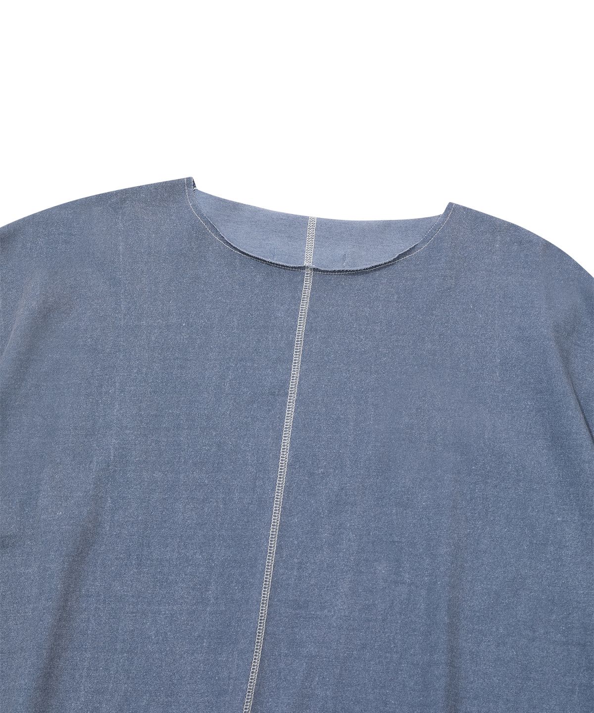 에피소드 언타이틀(EPISODE UNTITLED) PATCH NEEDLE STITCH T-SHIRT_BLUE
