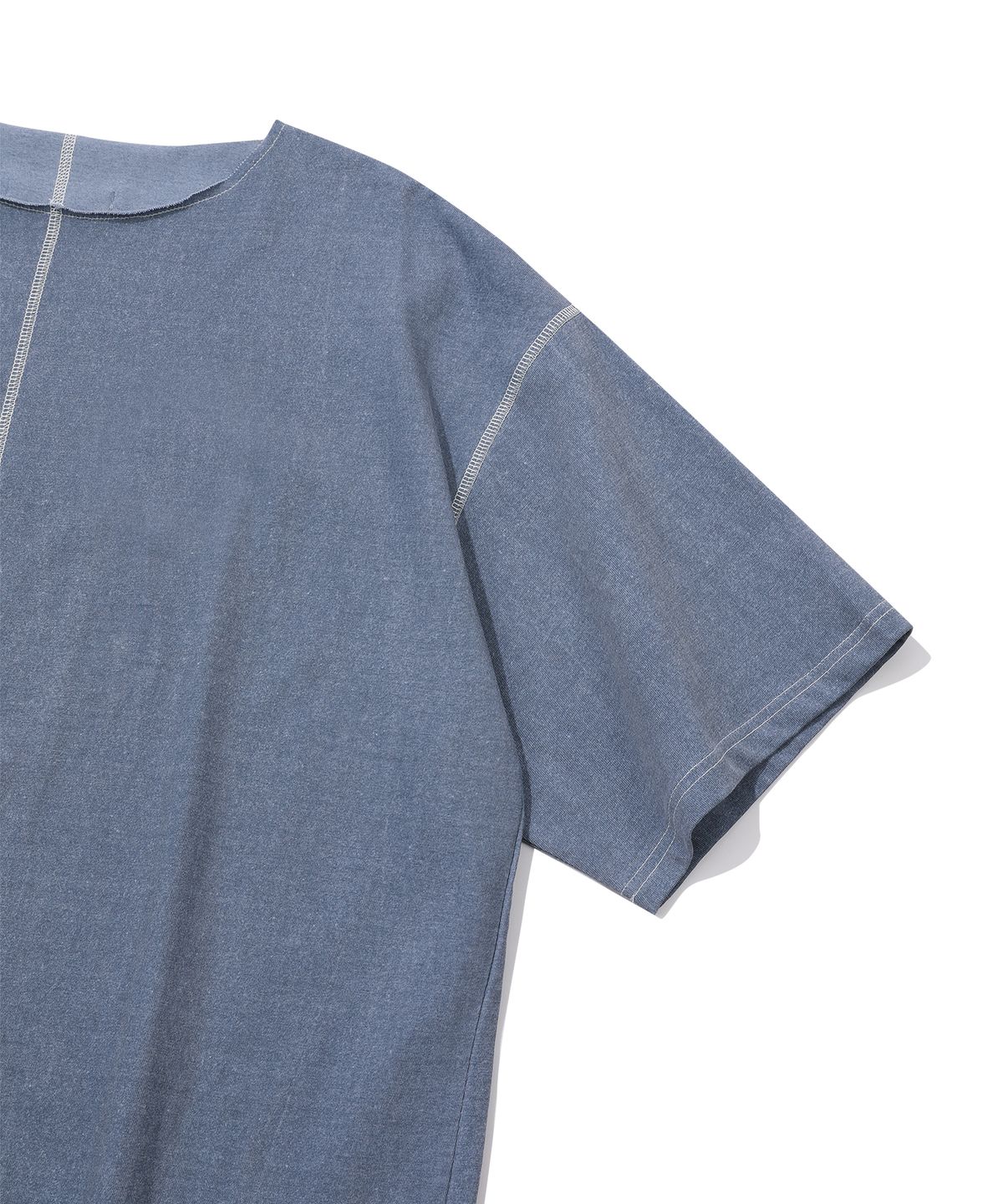 에피소드 언타이틀(EPISODE UNTITLED) PATCH NEEDLE STITCH T-SHIRT_BLUE