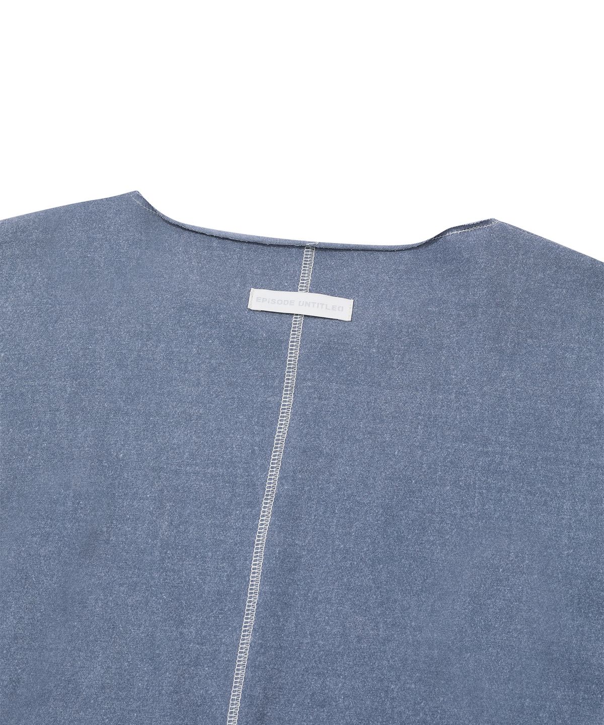 에피소드 언타이틀(EPISODE UNTITLED) PATCH NEEDLE STITCH T-SHIRT_BLUE