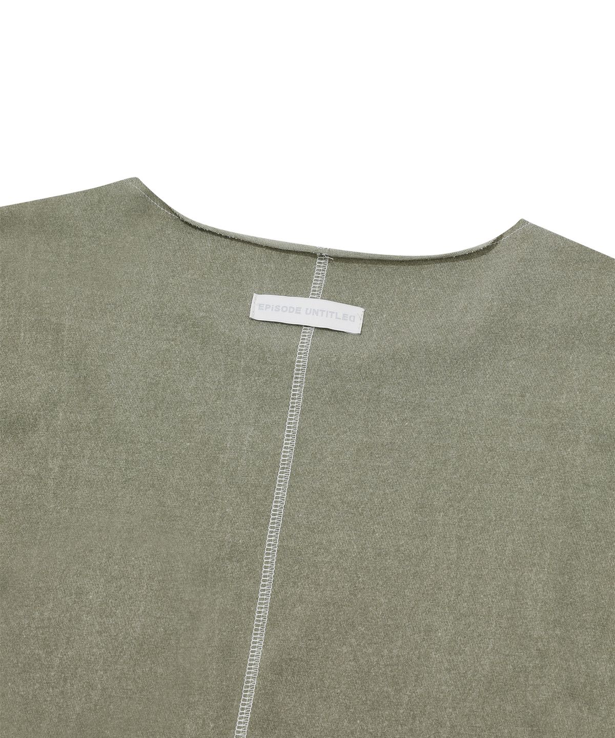 에피소드 언타이틀(EPISODE UNTITLED) PATCH NEEDLE STITCH T-SHIRT_KHAKI