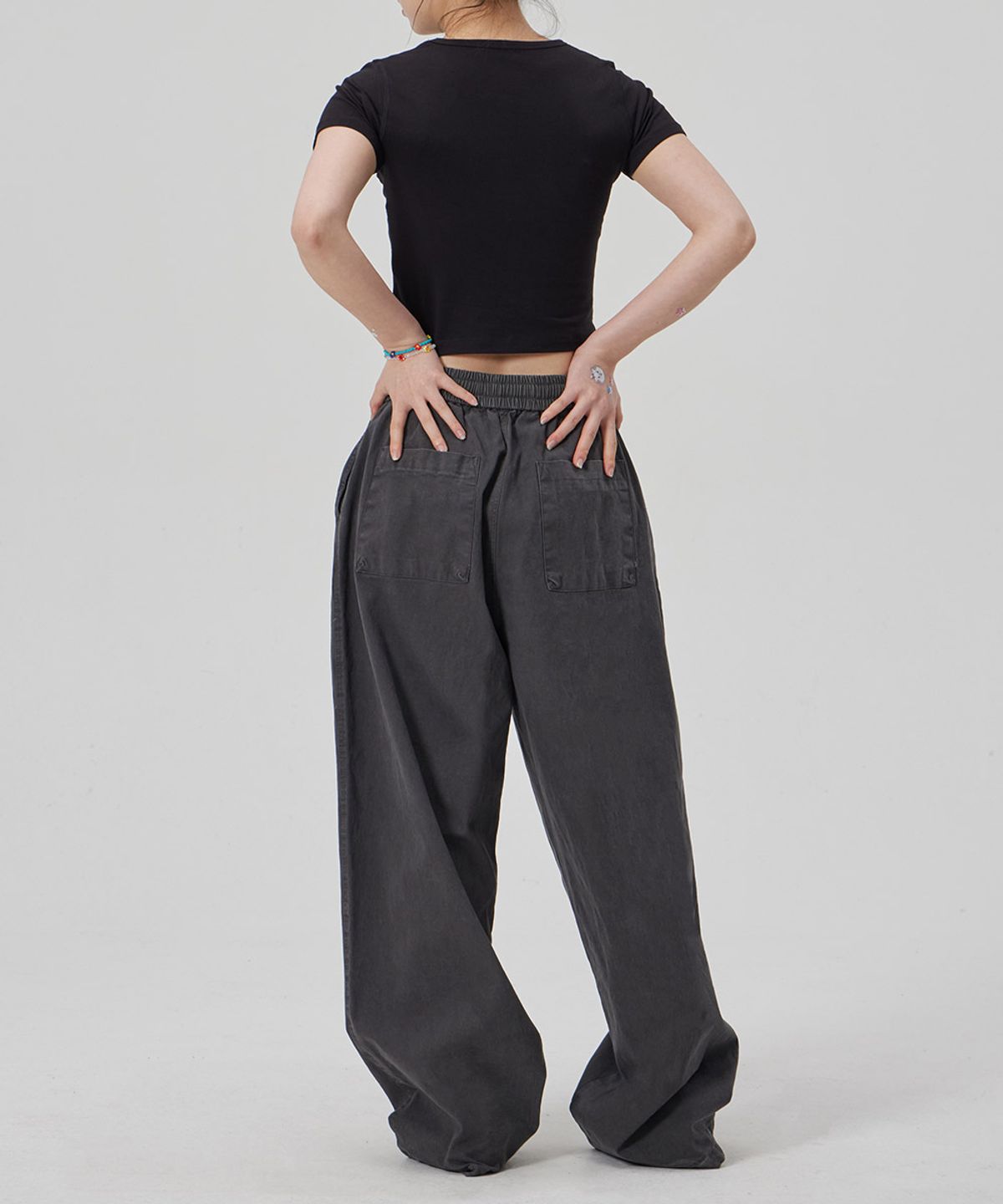 메이킷투(MAKEITTO) BIO WASHING 와이드 면 스판 팬츠_GRAY