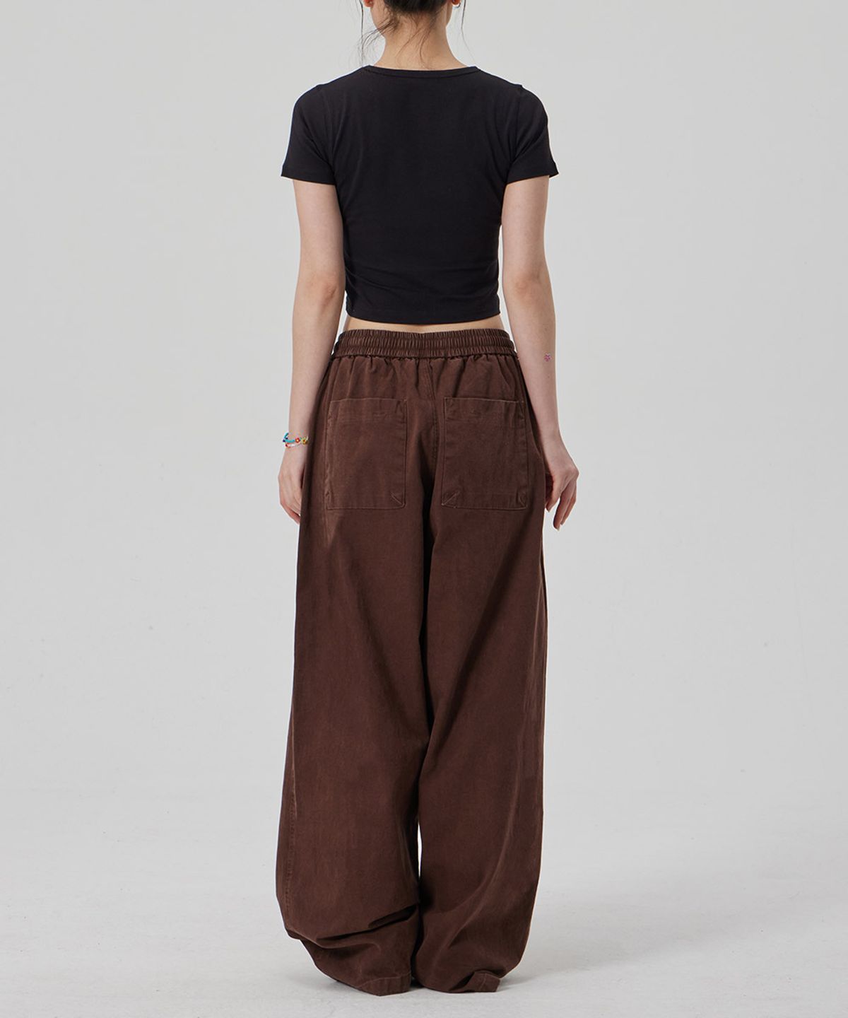 메이킷투(MAKEITTO) BIO WASHING 와이드 면 스판 팬츠_BROWN