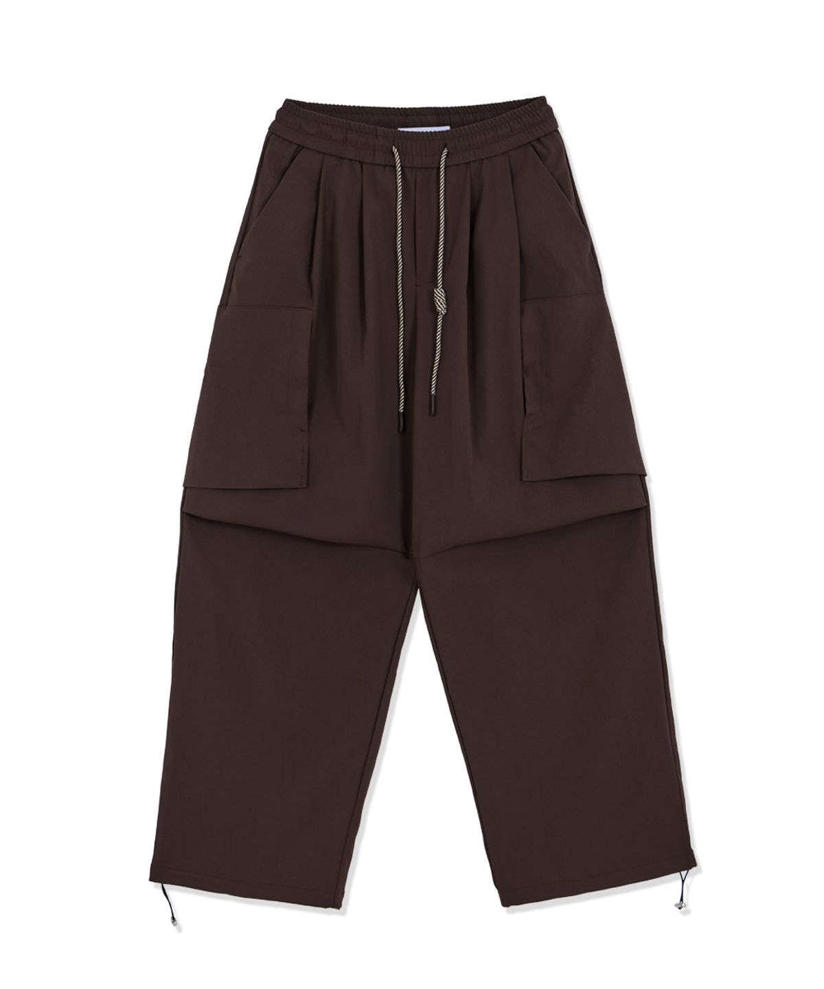 메이킷투(MAKEITTO) TWO TUCK WIDE PARACHUTE CARGO PANTS_BROWN