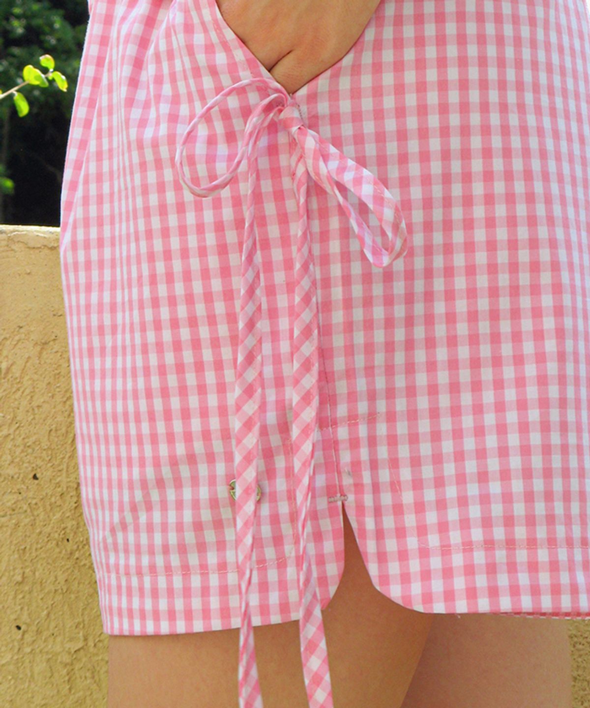 론론(RONRON) RIBBON STRING SHORTS GINGHAM PINK