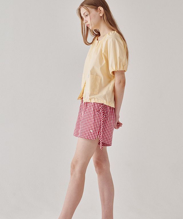 ★2024SS新作★RONRON★RIBBON STRING SHORTS MUSINSA | RONRON RIBBON STRING SHORTS GINGHAM RED