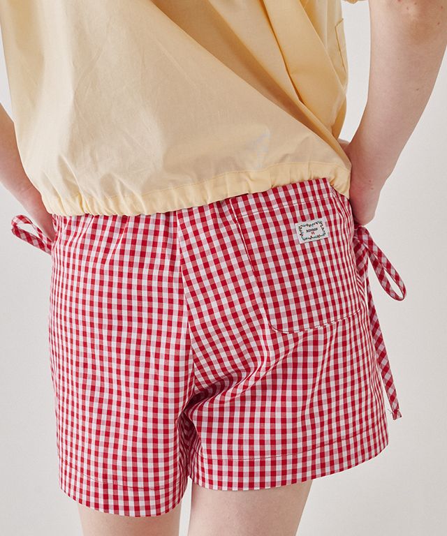 ショートパンツ RONRON RIBBON STRING SHORTS GINGHAM RED MUSINSA | RONRON RIBBON STRING SHORTS GINGHAM RED