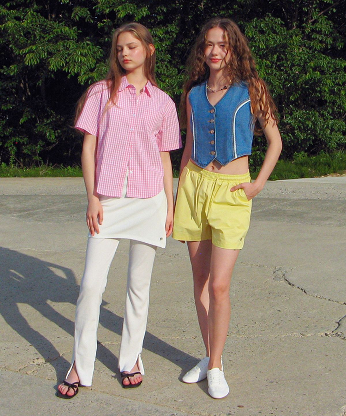 론론(RONRON) LOGO LAYERED GOLGI LEGGINS PANTS IVORY