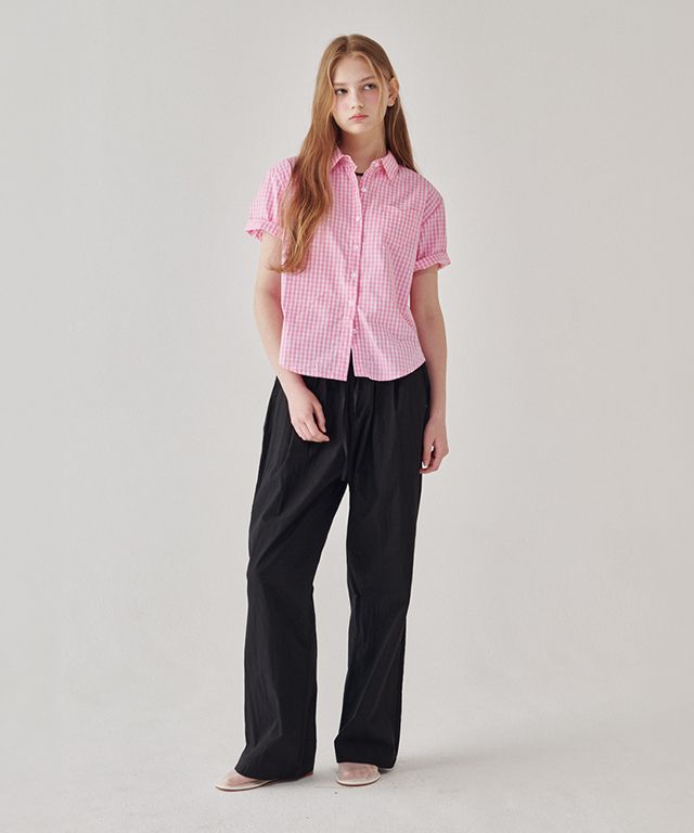 MUSINSA | RONRON BACK HEART STITCH POCKET BANDING PANTS BLACK
