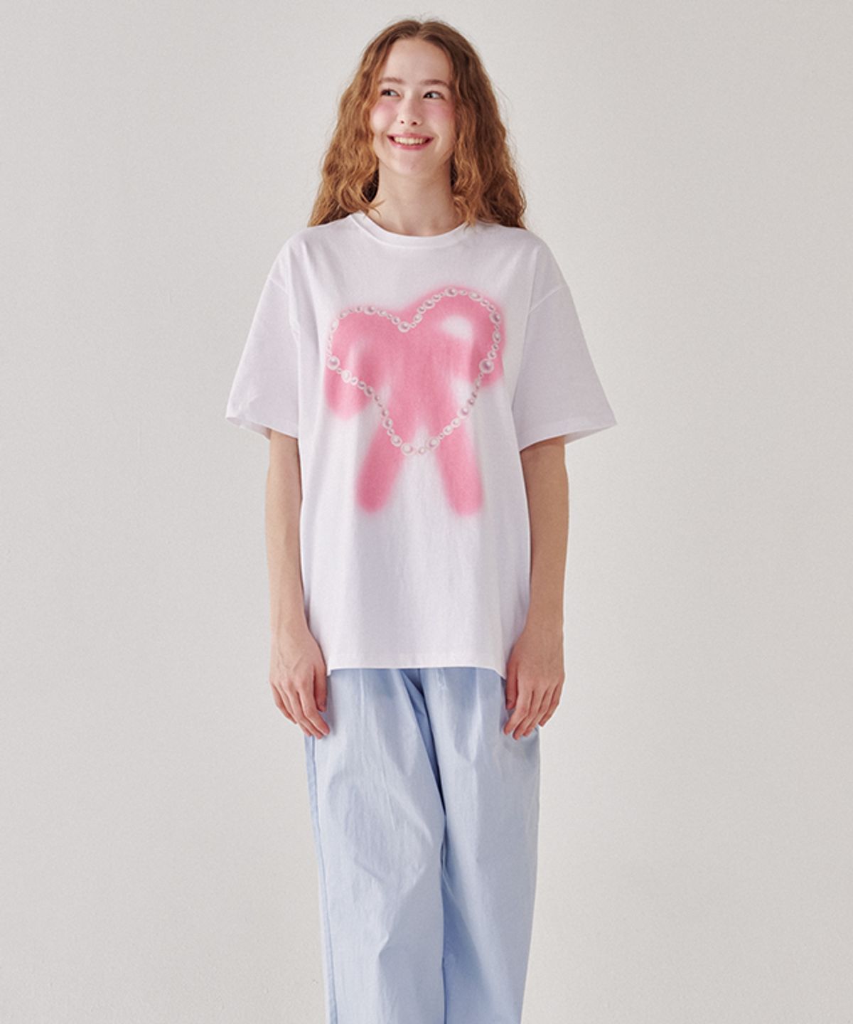 론론(RONRON) BACK HEART STITCH POCKET BANDING PANTS SOFT BLUE