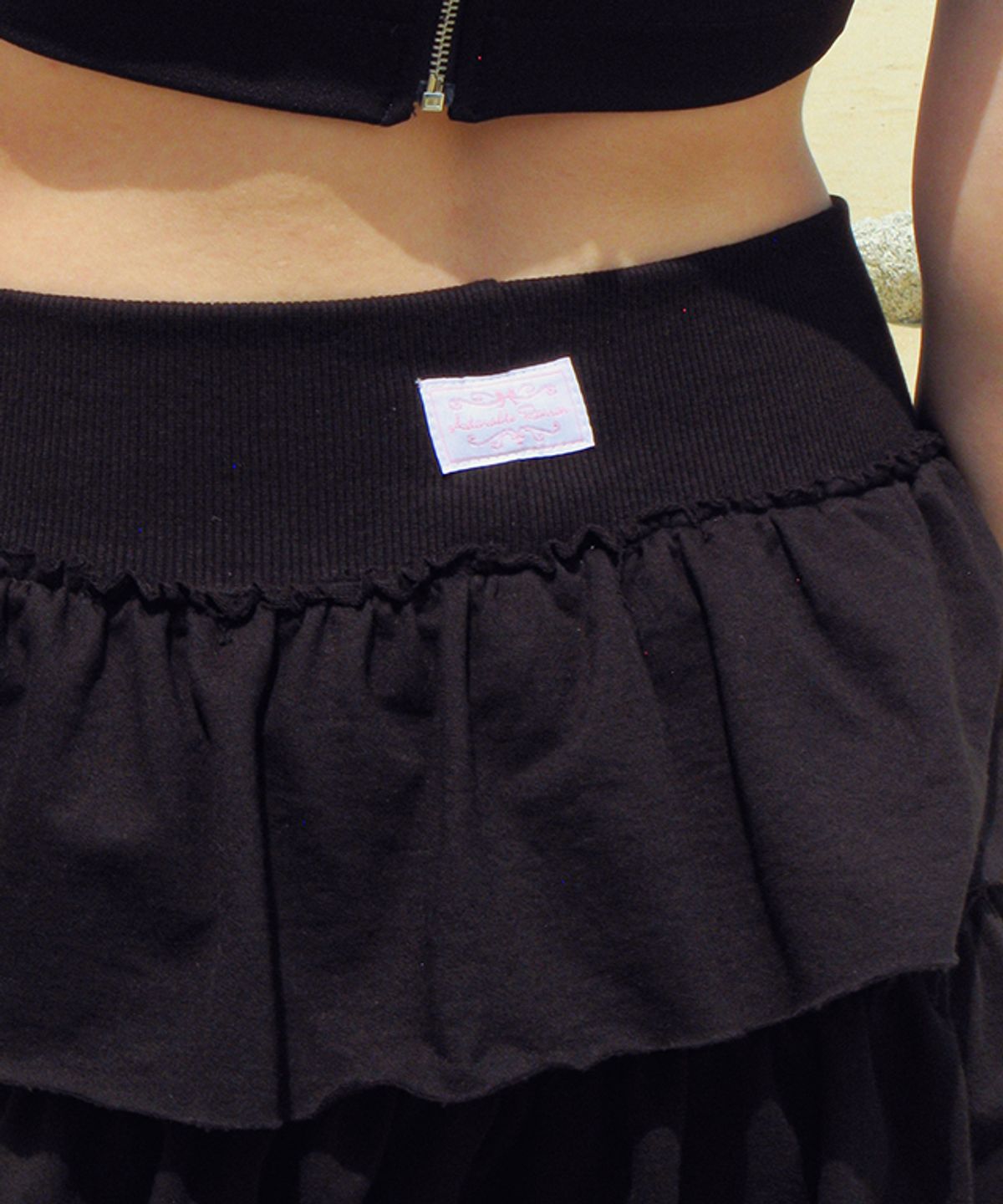 론론(RONRON) CANCAN RUFFLE PANTSKIRT BLACK