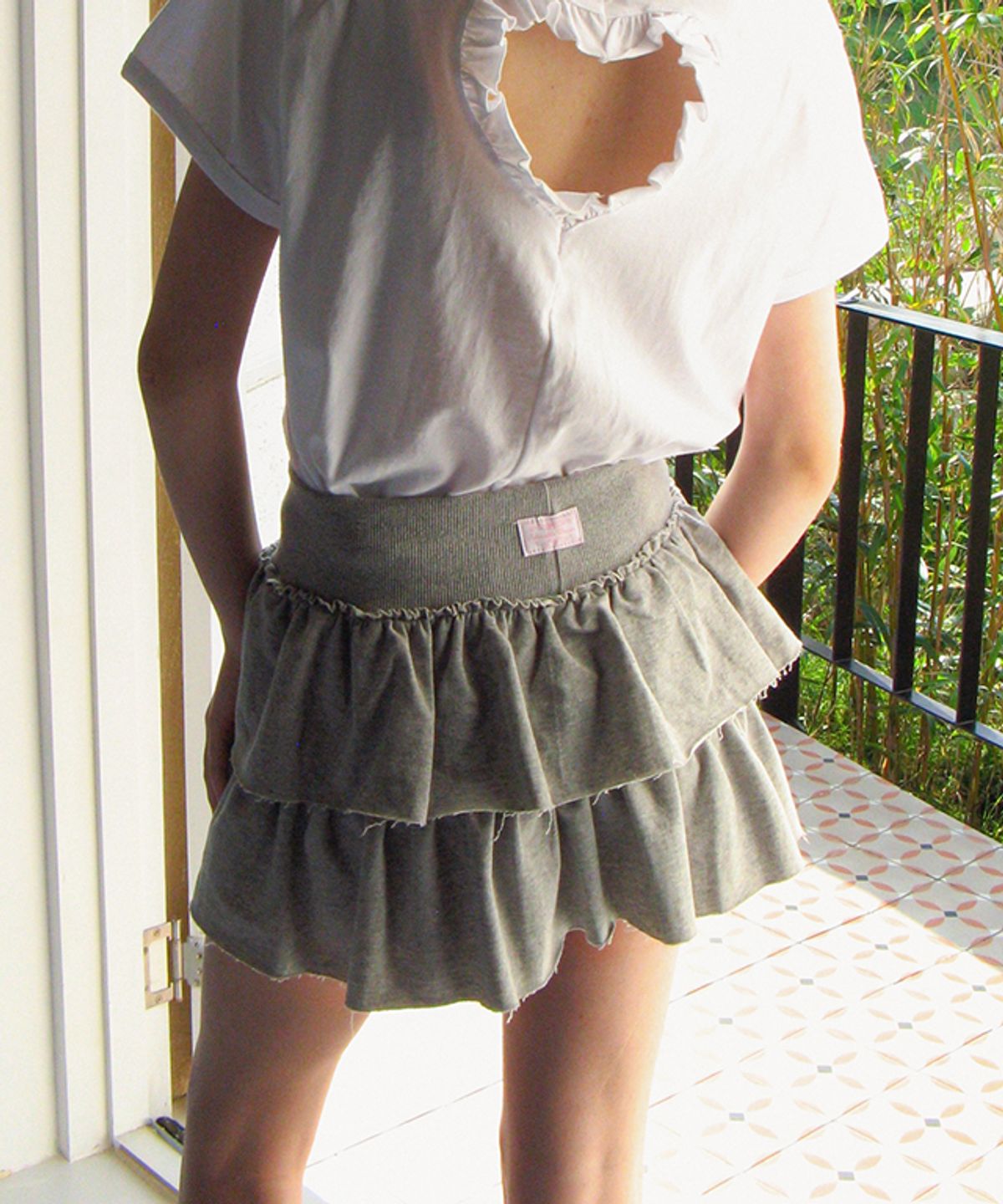 론론(RONRON) CANCAN RUFFLE PANTSKIRT GREY