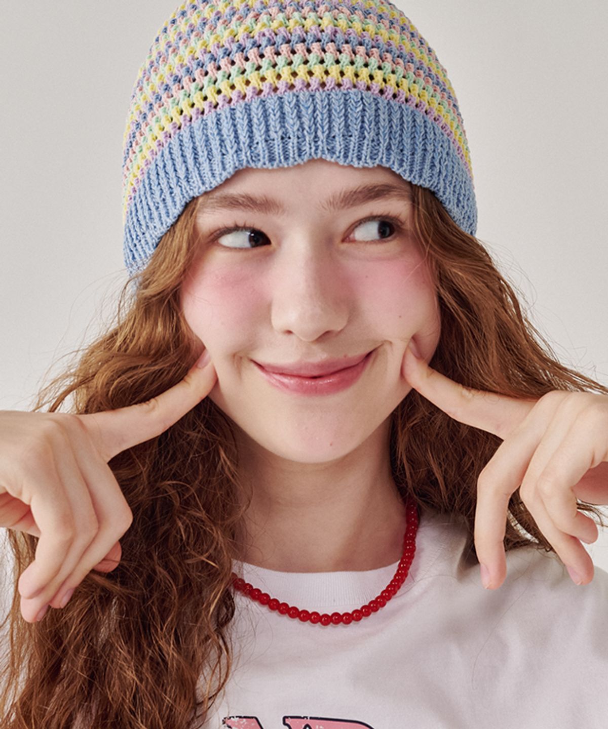 론론(RONRON) CROCHET KNIT BEANIE COLORED PASTEL