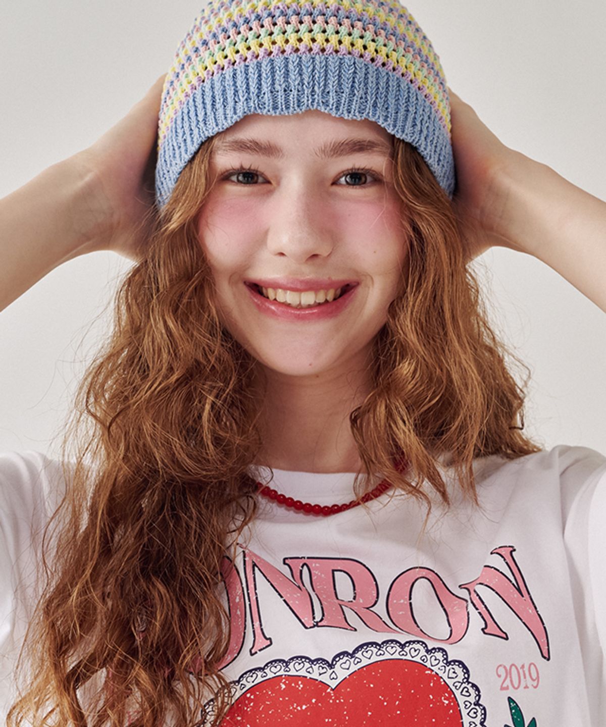 론론(RONRON) CROCHET KNIT BEANIE COLORED PASTEL