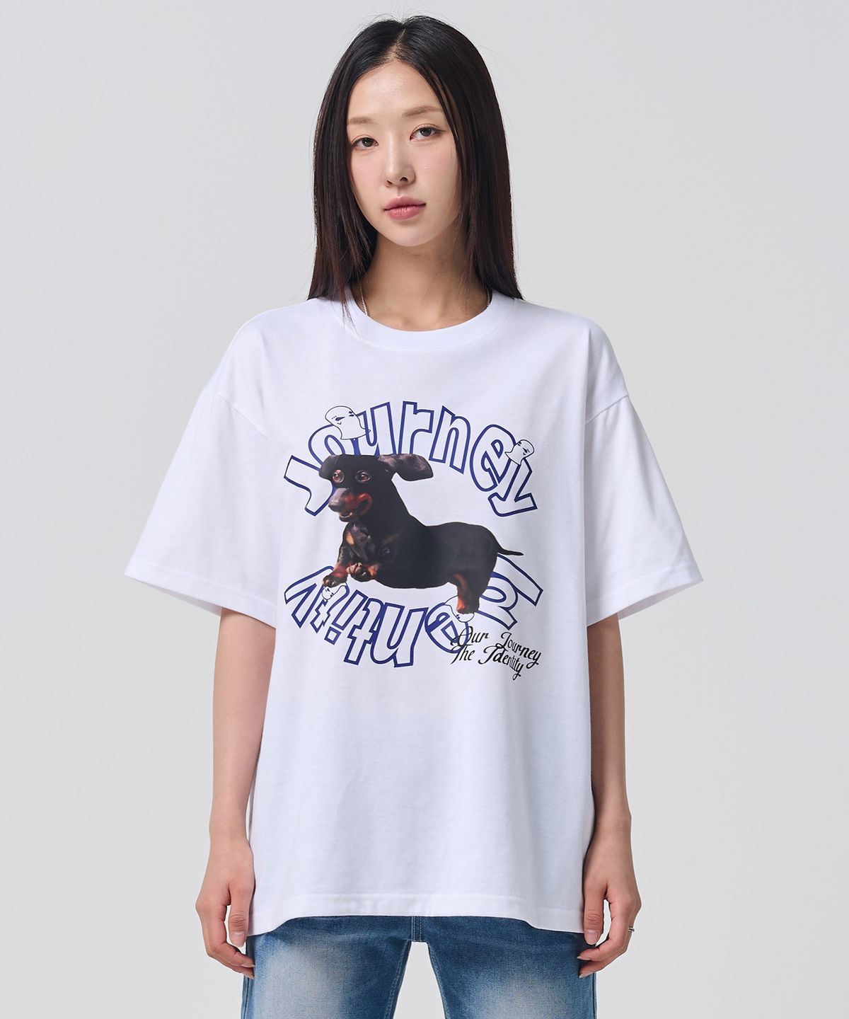 오언더알(OUNDERR) MASK PUPPY TEE 오버핏 반팔티셔츠 [화이트]