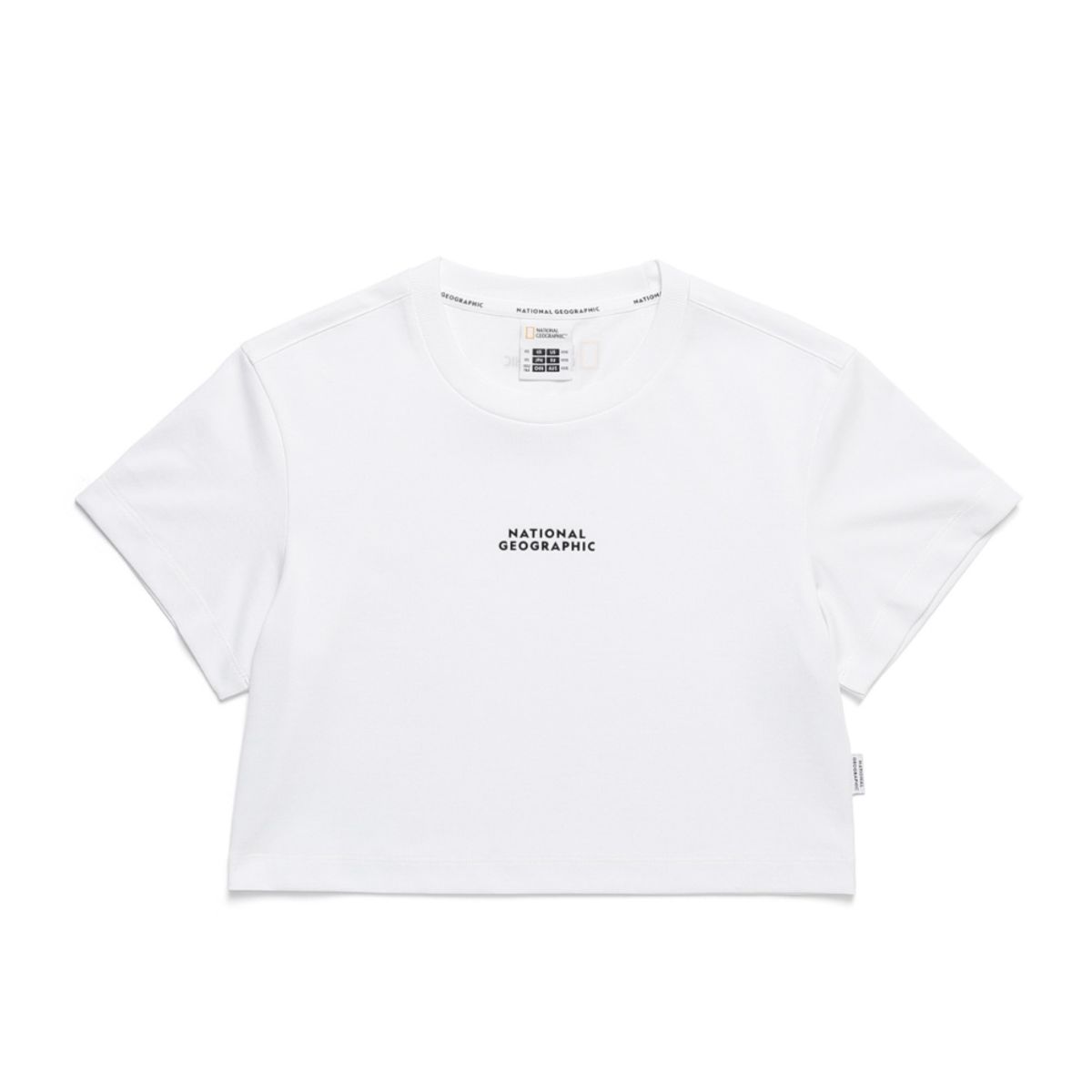 내셔널지오그래픽(NATIONALGEOGRAPHIC) N242WTS100 여성 크롭 반팔 티셔츠 WHITE