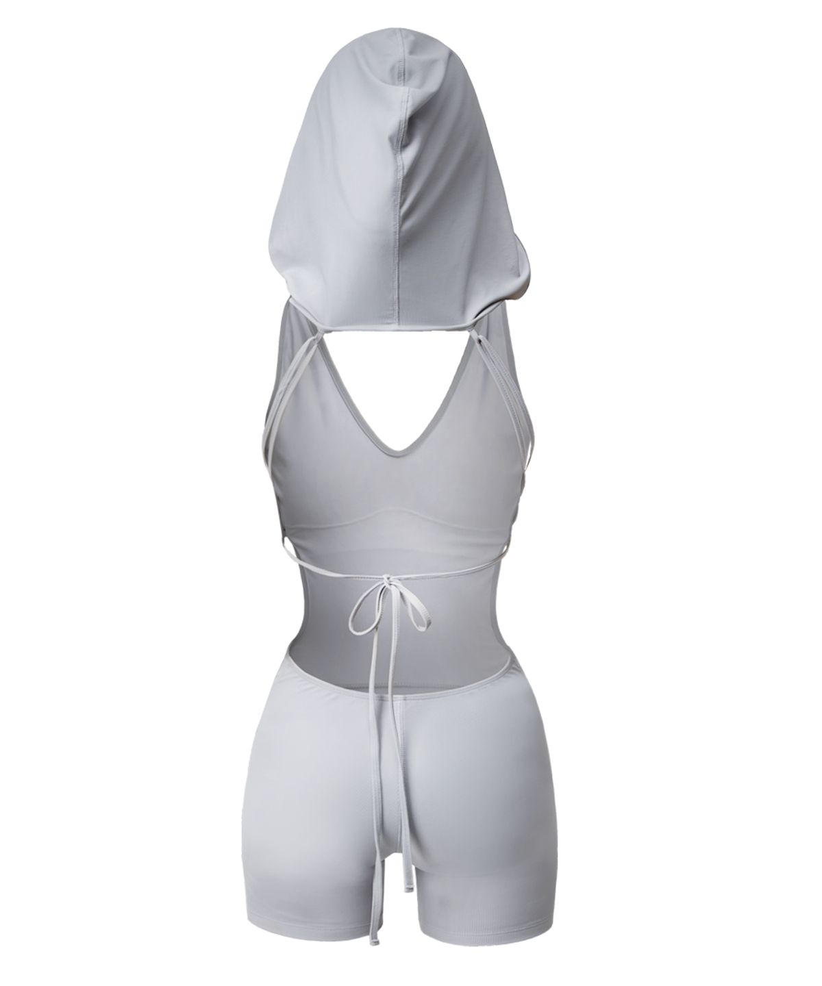 오호스(OJOS) Thigh Slit Hoodie Monokini  / Grey