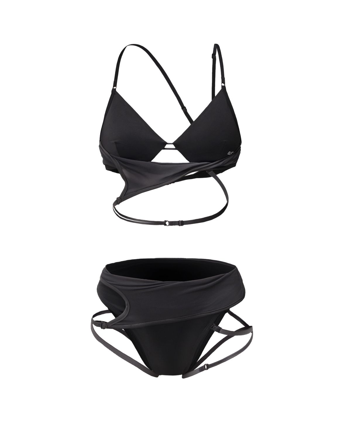 오호스(OJOS) Layered Mesh Strap Bikini / Black