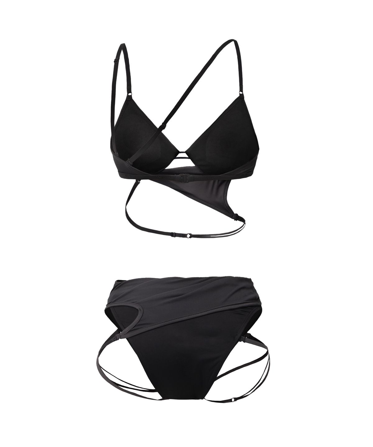 오호스(OJOS) Layered Mesh Strap Bikini / Black