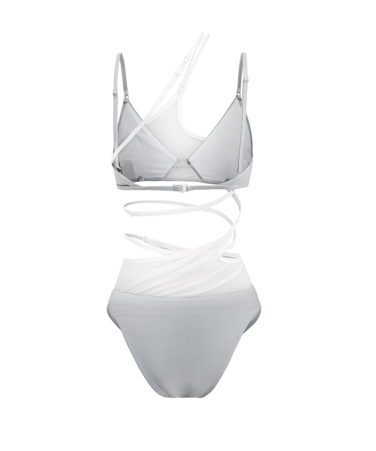오호스(OJOS) Layered Mesh Strap Bikini / Grey