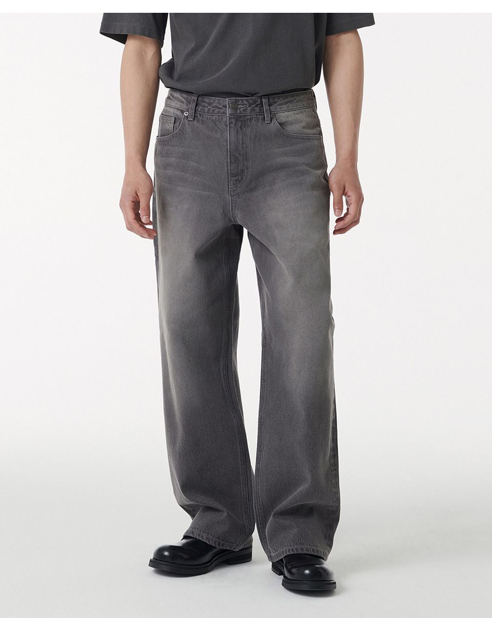 MUSINSA | MUSINSA STANDARD Big Brush Wide Denim Pants [Gray]