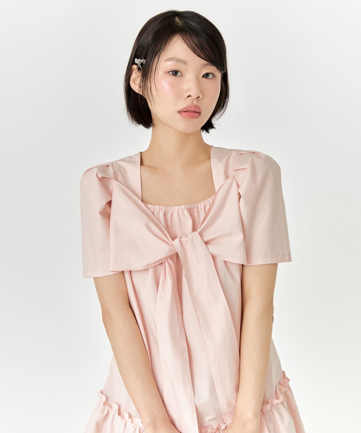 아도르벨르(ADOREBELLE) 리본 타이 드레스 - 핑크