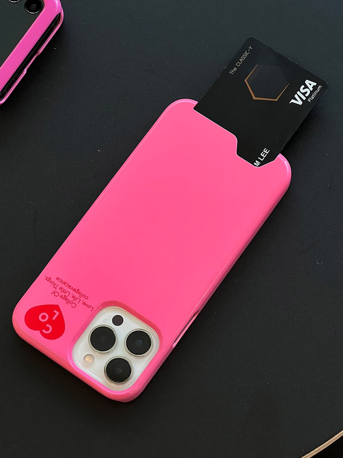 꼴라주바캉스(COLLAGEVACANCE) Heart Logo Card Pocket Case (폰케이스)-3color
