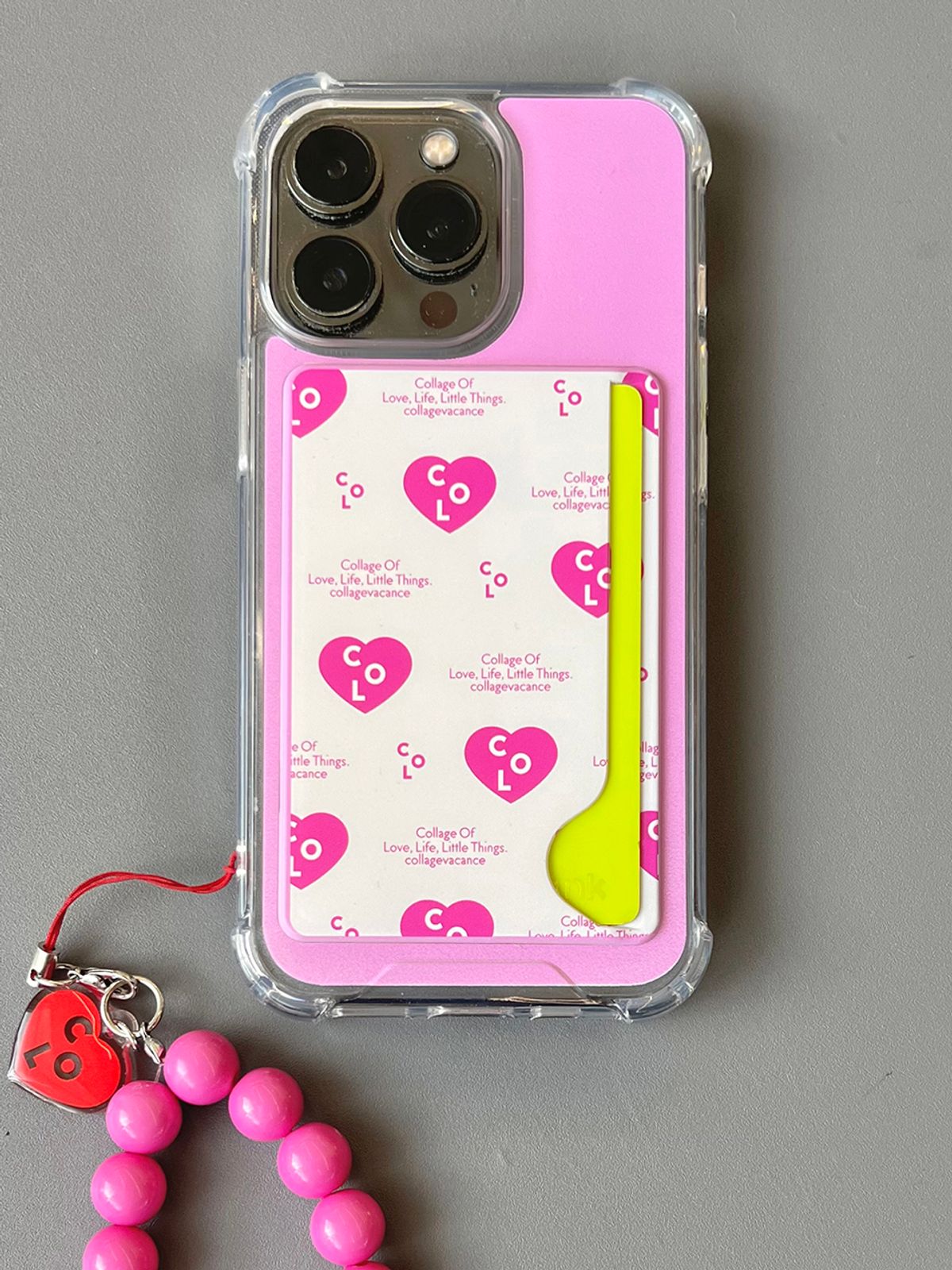꼴라주바캉스(COLLAGEVACANCE) Heart Logo Pattern Card Pocket Case (폰케이스)-5type
