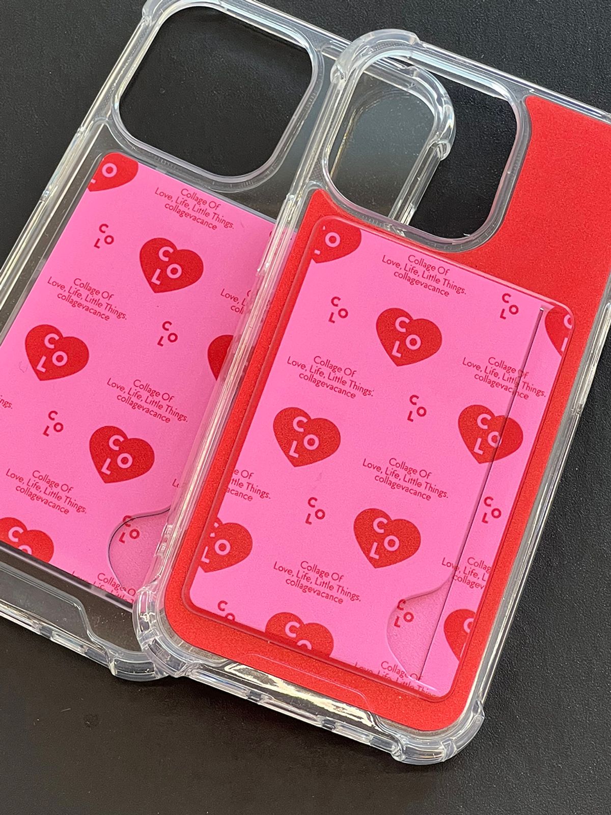 꼴라주바캉스(COLLAGEVACANCE) Heart Logo Pattern Card Pocket Case (폰케이스)-5type