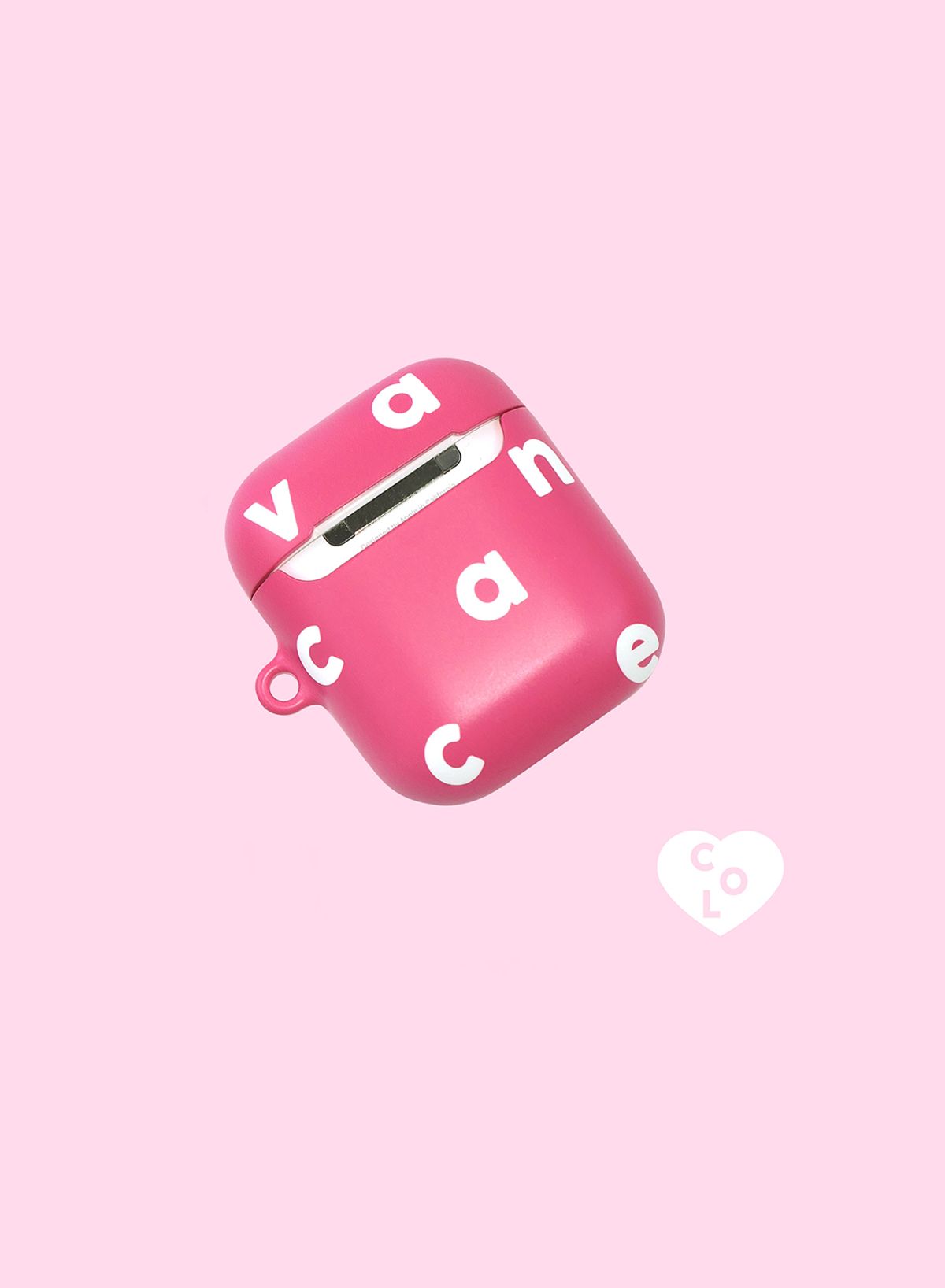 꼴라주바캉스(COLLAGEVACANCE) Logo Alphabet Airpods Case (에어팟케이스)-Pink