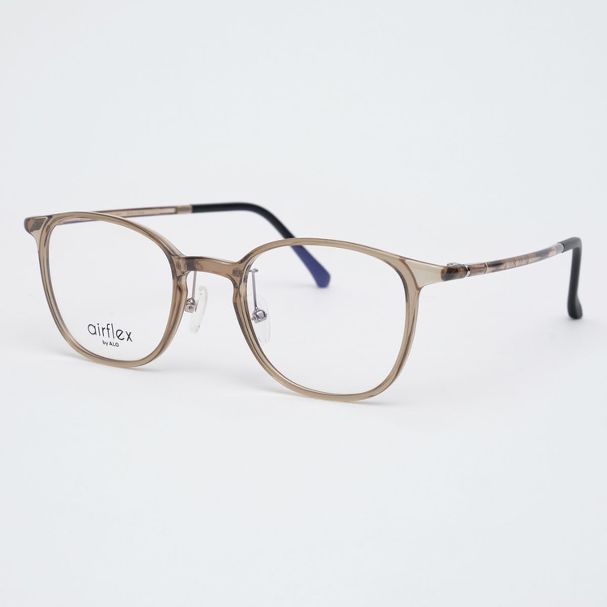 알로아이웨어(ALO EYEWEAR) [AIR FLEX] AL6403 1313G 에어플렉스 초경량_투명카키 세인트 스퀘어 안경테_블루라이트 렌즈 선택