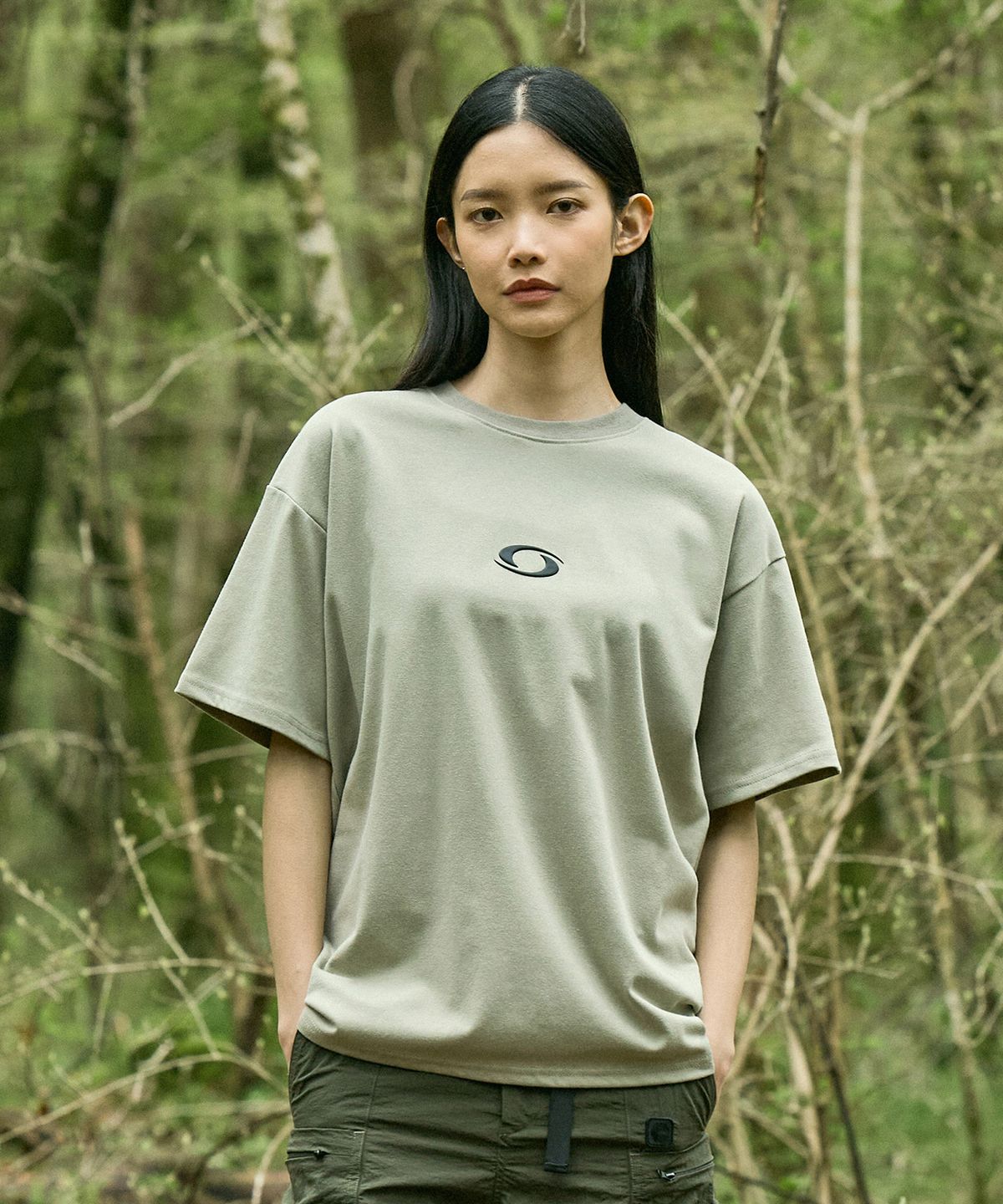 캠프사이드(CAMPSIDE) C8 드라이 하이프리퀀시 티셔츠 카키 CST114