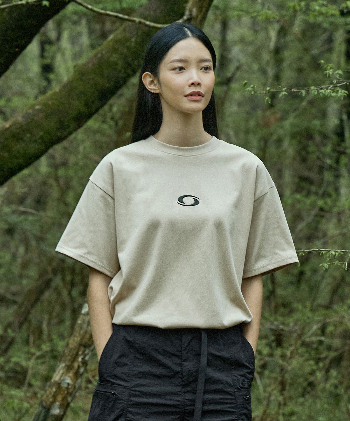 캠프사이드(CAMPSIDE) C8 드라이 하이프리퀀시 티셔츠 베이지 CST114