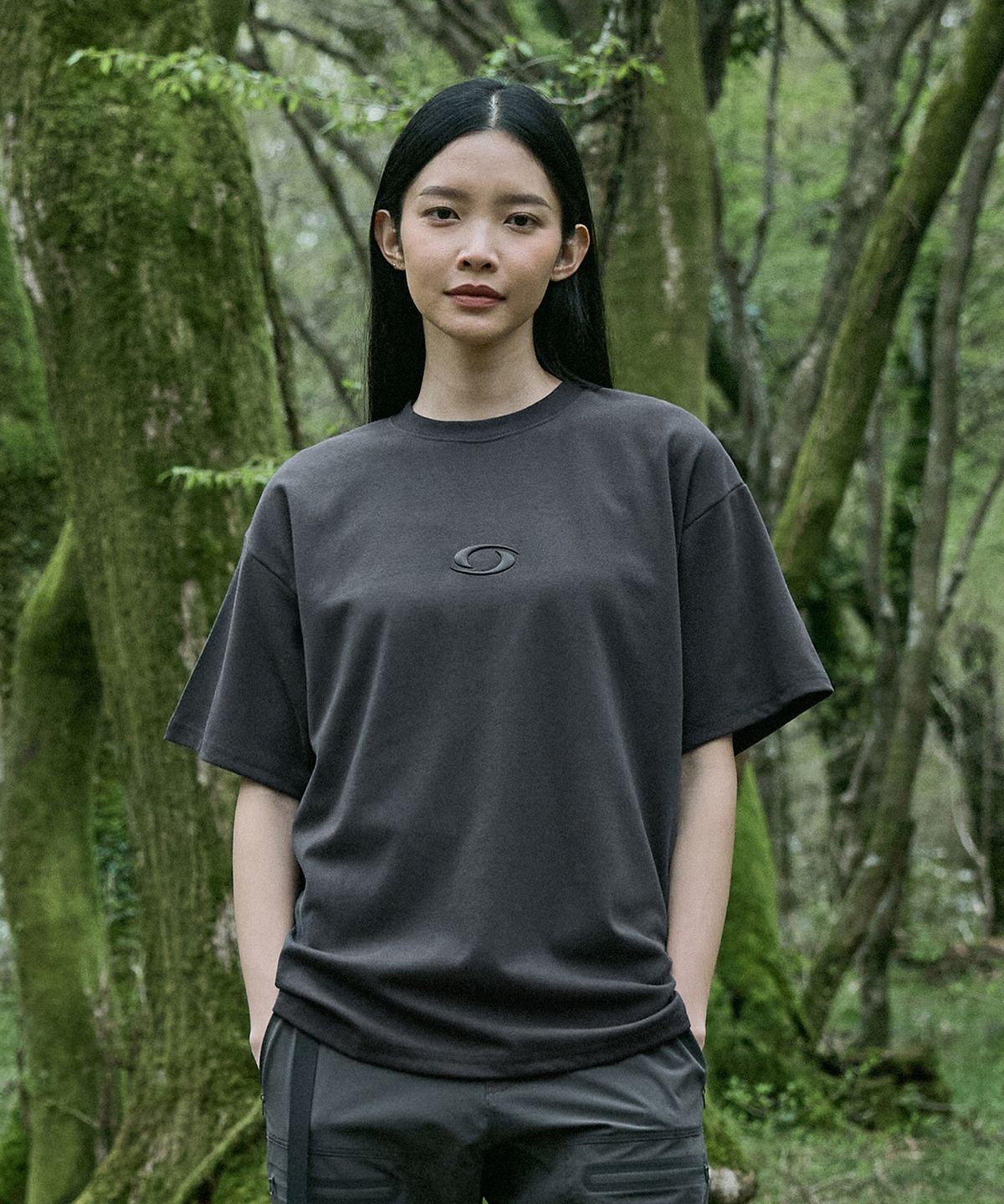 캠프사이드(CAMPSIDE) C8 드라이 하이프리퀀시 티셔츠 다크그레이 CST114