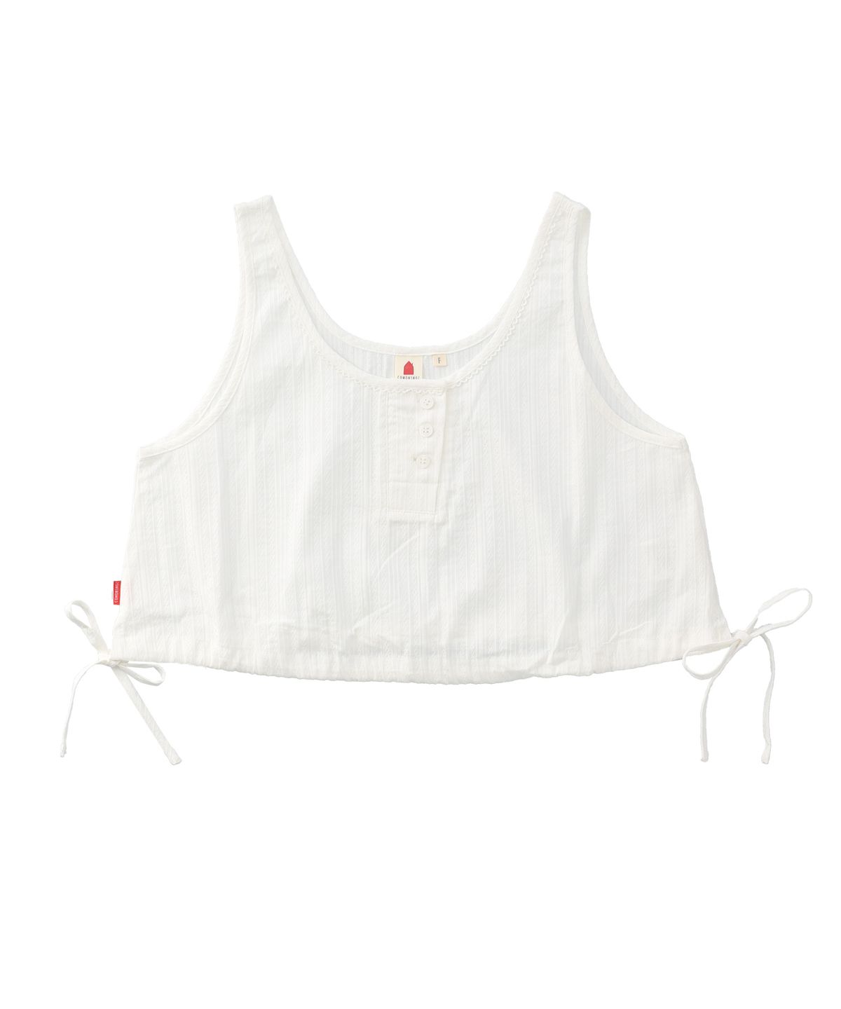 꼬모니노즈(COMONINOZ) W U-NECK HEM STRING SLEEVELESS [2 COLOR]