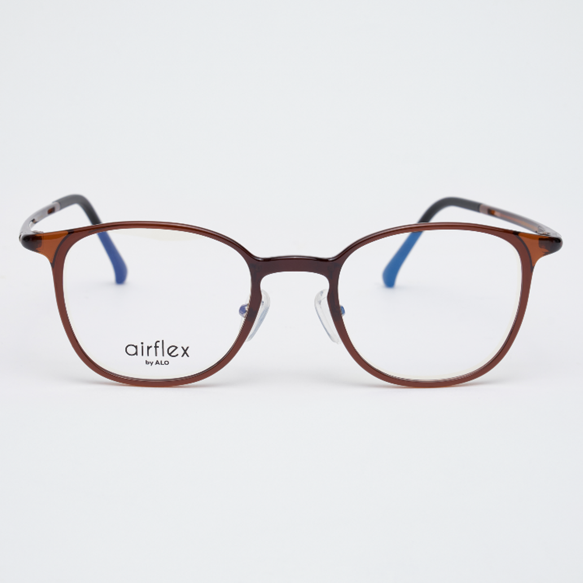 알로아이웨어(ALO EYEWEAR) [AIR FLEX] AL6403 1616G 에어플렉스 초경량_브라운 세인트 스퀘어 안경테_블루라이트 렌즈 선택