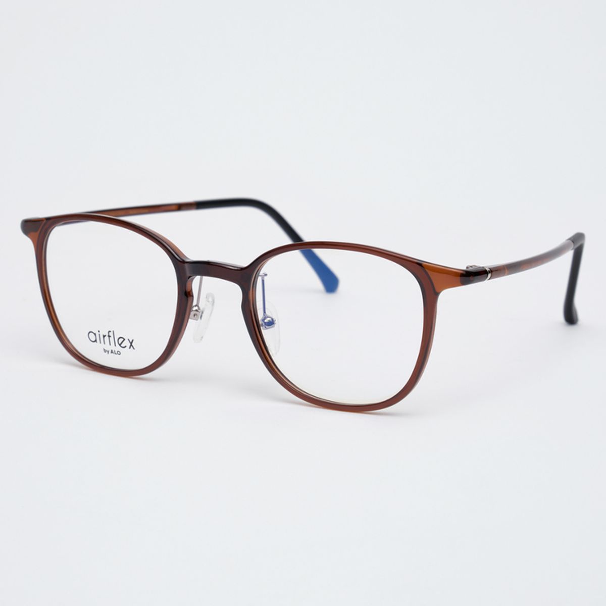 알로아이웨어(ALO EYEWEAR) [AIR FLEX] AL6403 1616G 에어플렉스 초경량_브라운 세인트 스퀘어 안경테_블루라이트 렌즈 선택