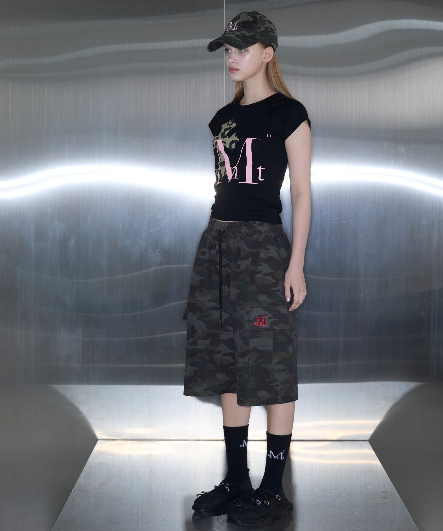 ★MUCENT★ Camo cargo pants military poly nylon Bermuda half MUSINSA | MUCENT Camo Cargo Pants Military Poly Nylon