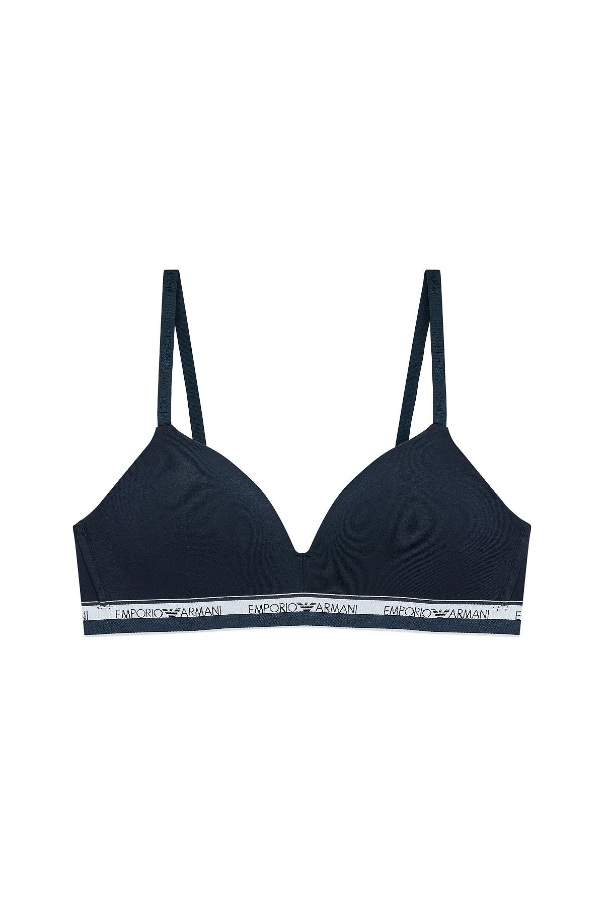 엠포리오 아르마니 언더웨어(EMPORIO ARMANI UNDERWEAR) 여성 로고 라인 밴드 트라이앵글 브라_마린_0824181519