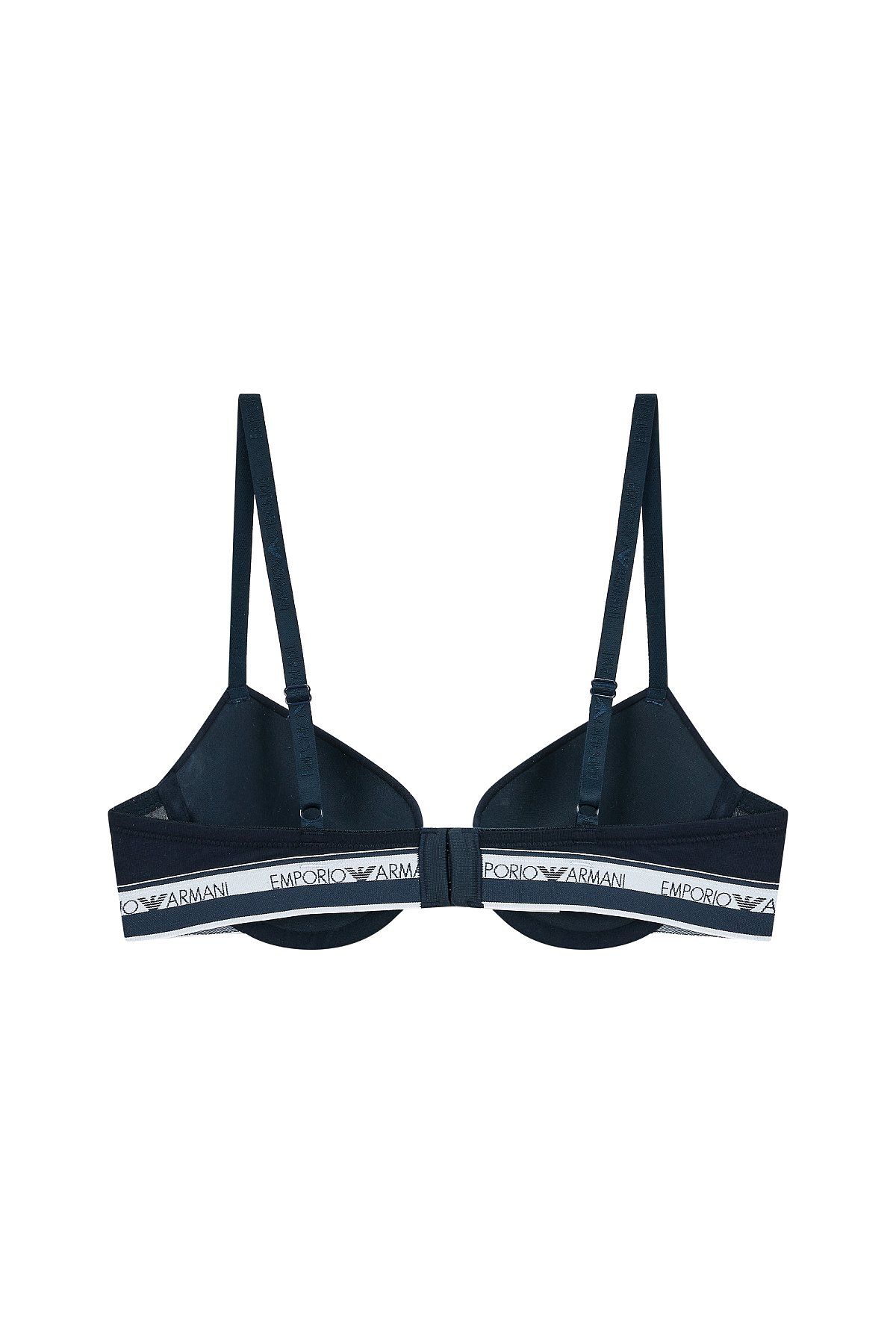 엠포리오 아르마니 언더웨어(EMPORIO ARMANI UNDERWEAR) 여성 로고 라인 밴드 푸쉬업 브라_마린_0824185519